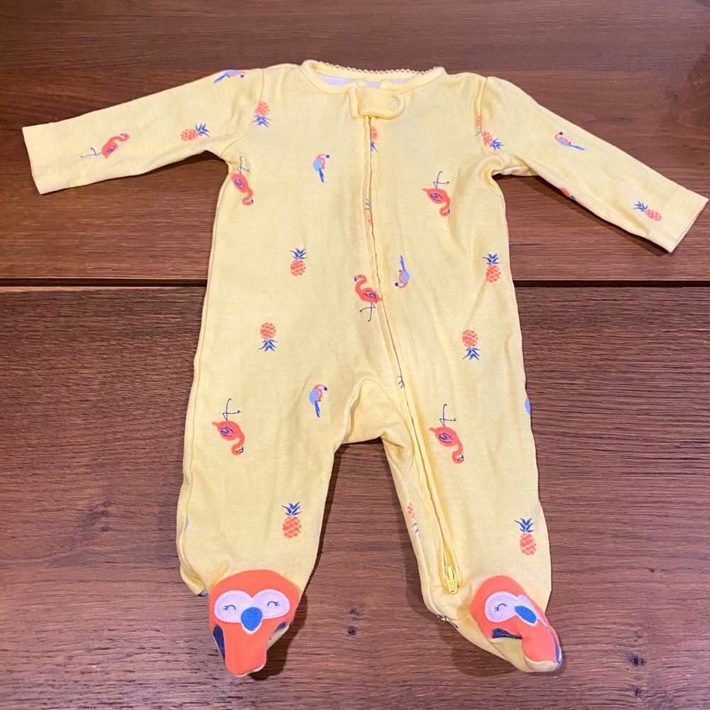 EUC. Carters Just for You Flamingo Footie Pajamas